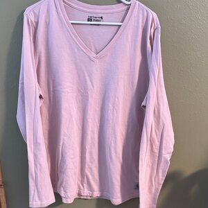Carhartt Light Pink V-Neck Long Sleeve Top